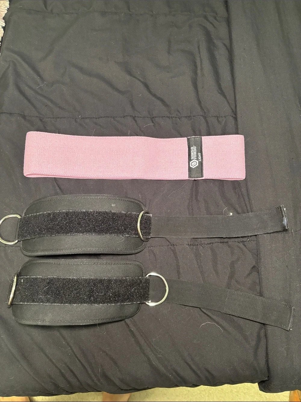 Resistance Loop Band and Ankle Straps Set - Pink and Black